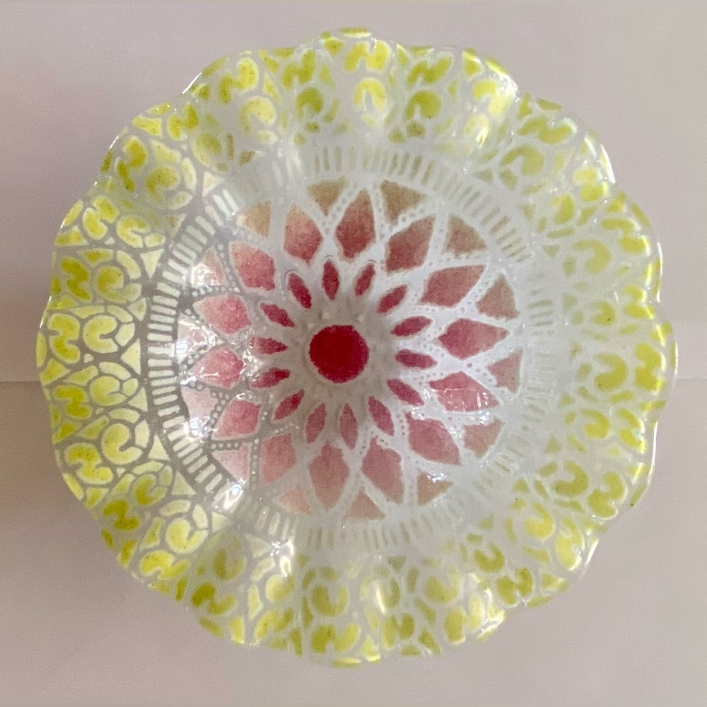 🔴 BEAUTIFUL SYDENSTRICKER FUSED ART GLASS BOWL DISH 🔴
